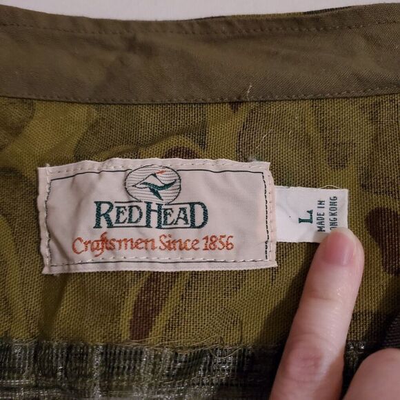 Vintage Redhead Duck Hunting Camo Vest Size L Water Fowl 90s Mens - Picture 6 of 8